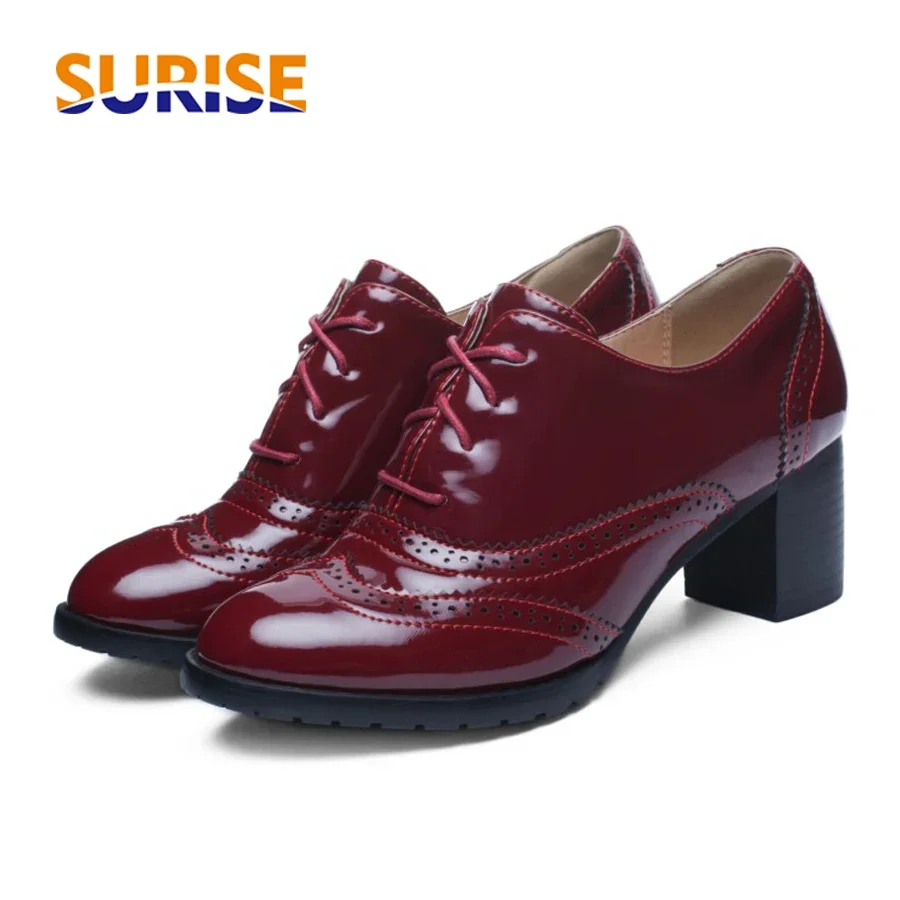Oxford Lace Up Women - Britische Frauen Oxfords blau rot schwarz