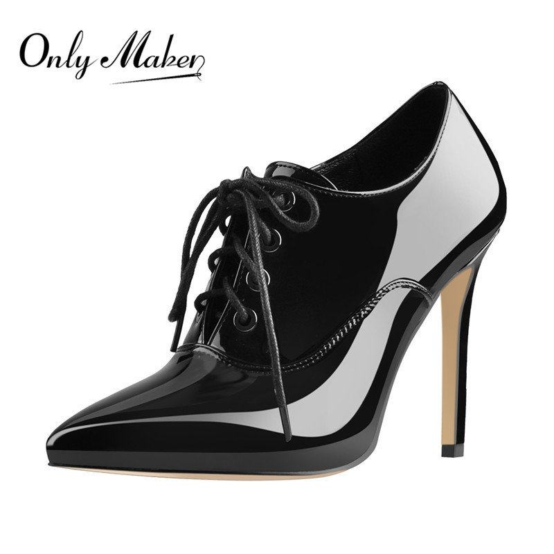 Onlymaker Frauen Lace Up Vinta – Court Heel Pointed Bewertung und Preis