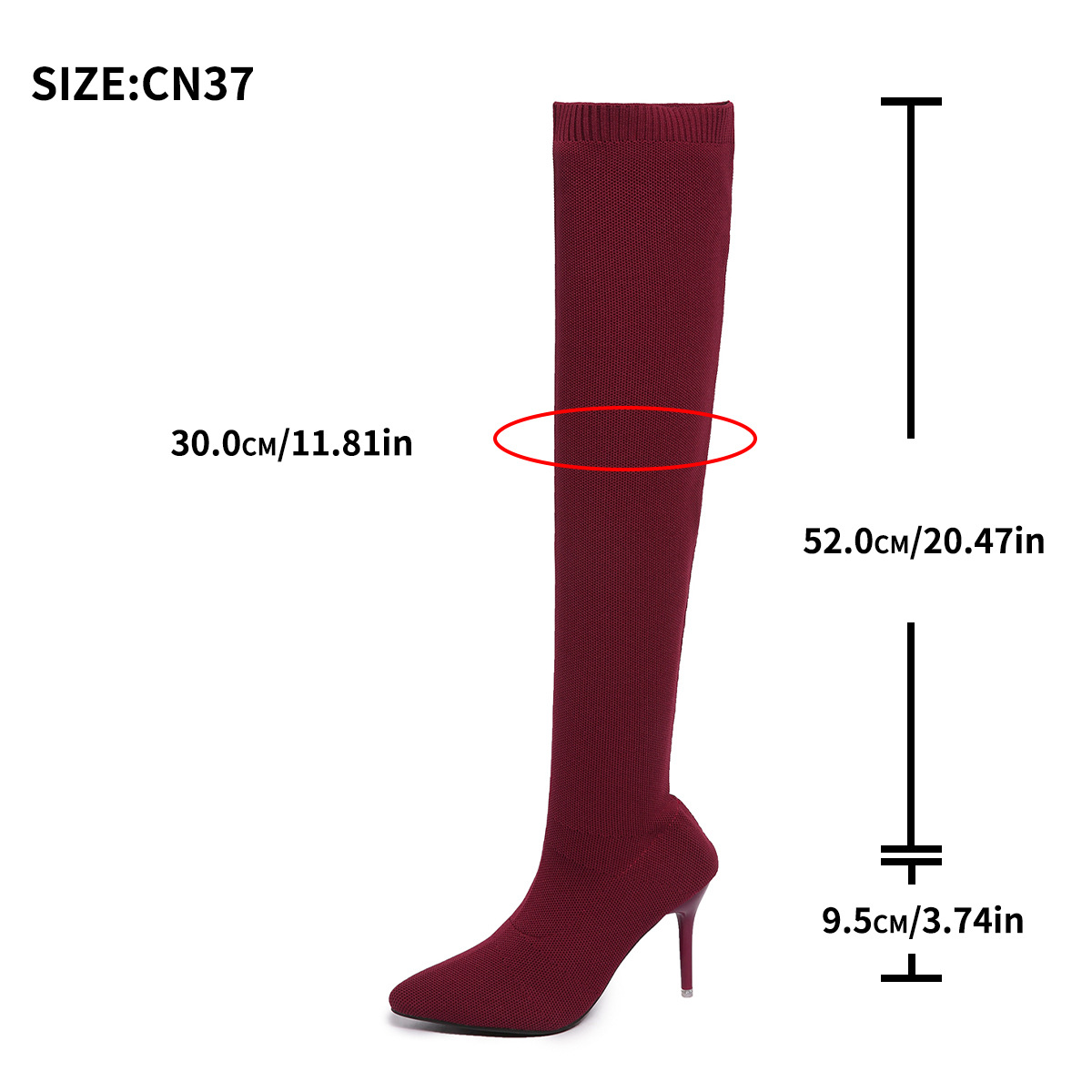 Overknee-Sockenstiefel, Damen, – Sock Boot Women Bewertung und Preis