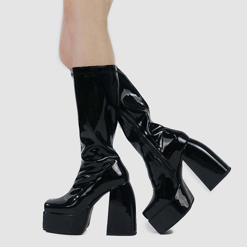 Elastische Mikro faser schuhe  – Knee High Boots Women Bewertung und Preis