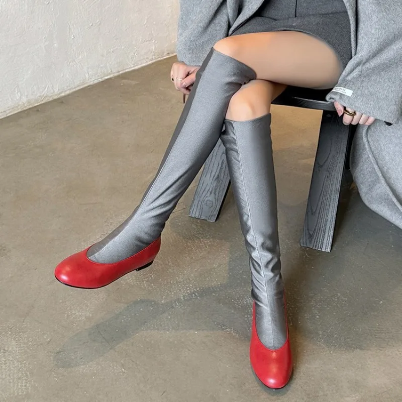Mode Marke Runde Kappe Kniehoh – Sock Boot Women Bewertung und Preis