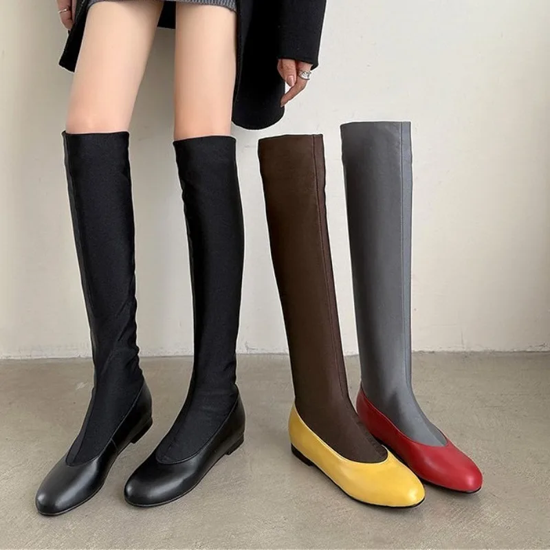 Mode Marke Runde Kappe Kniehoh – Sock Boot Women Bewertung und Preis